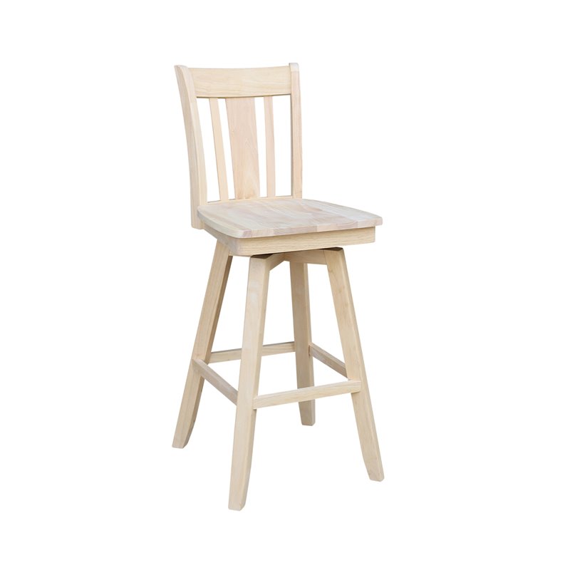 San Remo Natural Wood Bar Height Stool - With Swivel Seat -30.