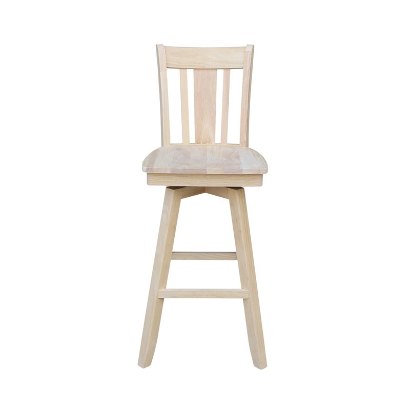 San Remo Natural Wood Bar Height Stool - With Swivel Seat -30.
