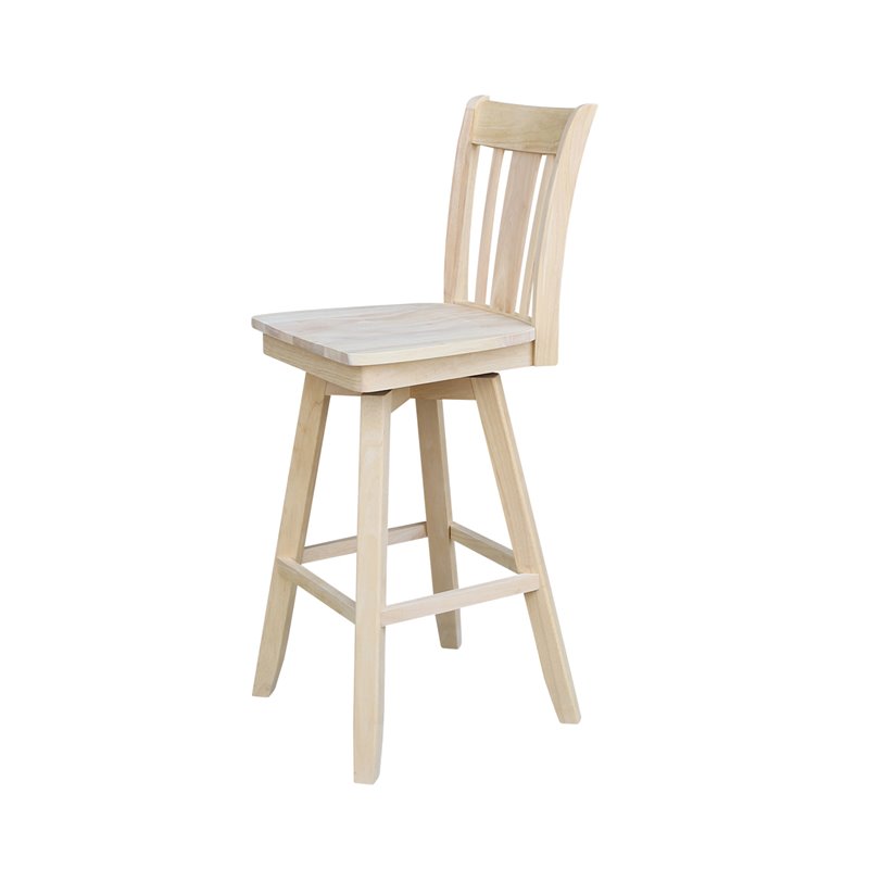 San Remo Natural Wood Bar Height Stool - With Swivel Seat -30.
