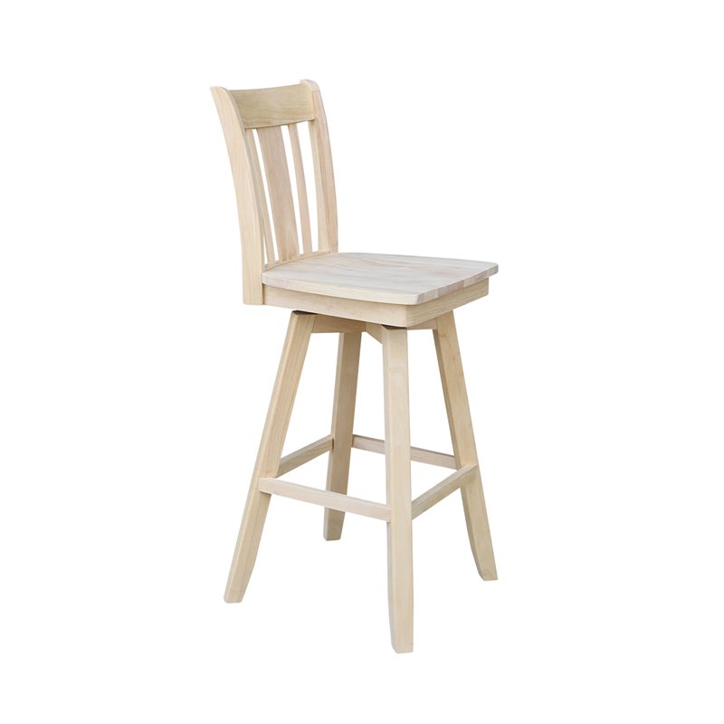 San Remo Natural Wood Bar Height Stool - With Swivel Seat -30.