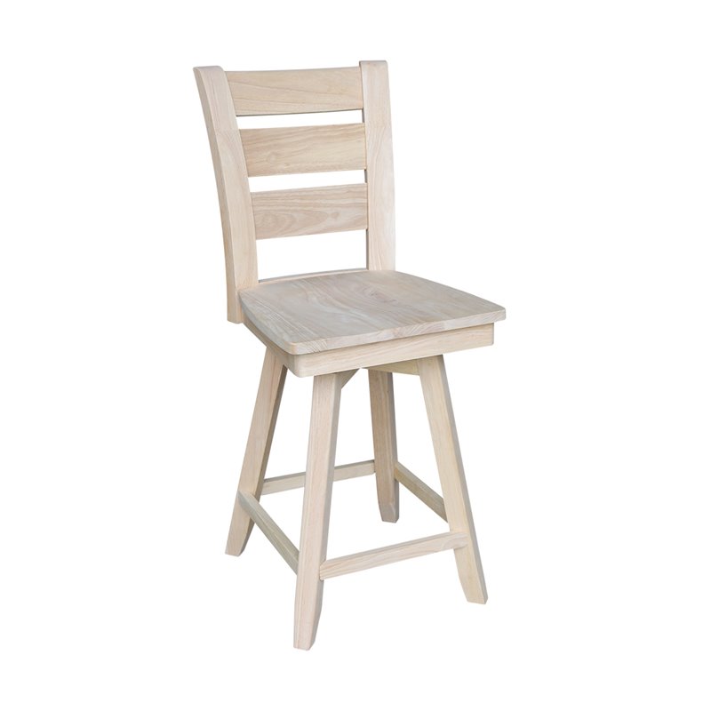 Tuscany Natural Wood Counter height Stool - With Swivel Seat - 24