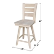Tuscany Natural Wood Counter height Stool - With Swivel Seat - 24