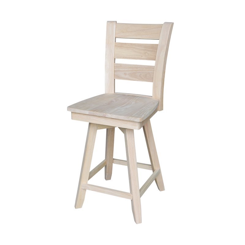 Tuscany Natural Wood Counter height Stool - With Swivel Seat - 24