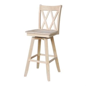 Double &quotX&quot Back Bar height Stool - With Swivel Seat - 30&quot Seat Height
