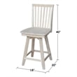 Mission Natural Wood Counter Height Stool With Swivel Seat in Unfinished