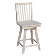 Mission Natural Wood Counter Height Stool With Swivel Seat in Unfinished