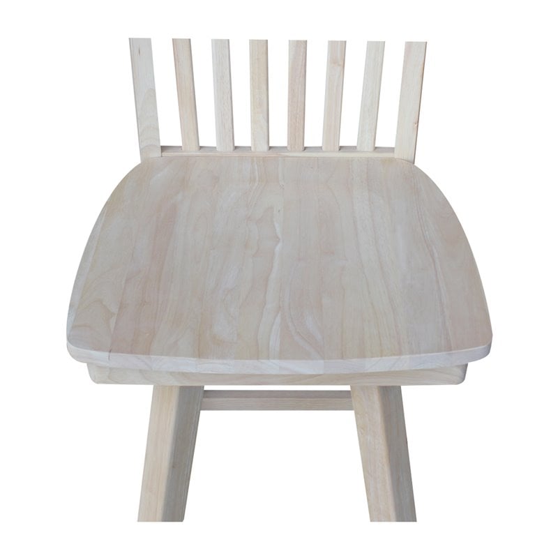 Mission Natural Wood Counter Height Stool With Swivel Seat in Unfinished