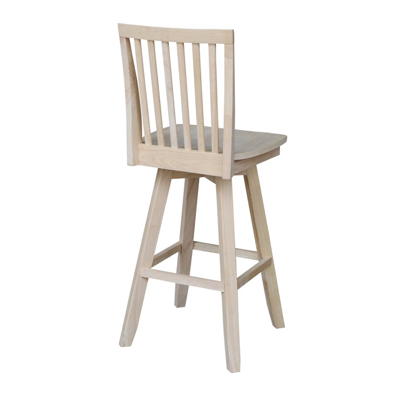 Mission Natural Wood Bar height Stool - With Swivel Seat - 30