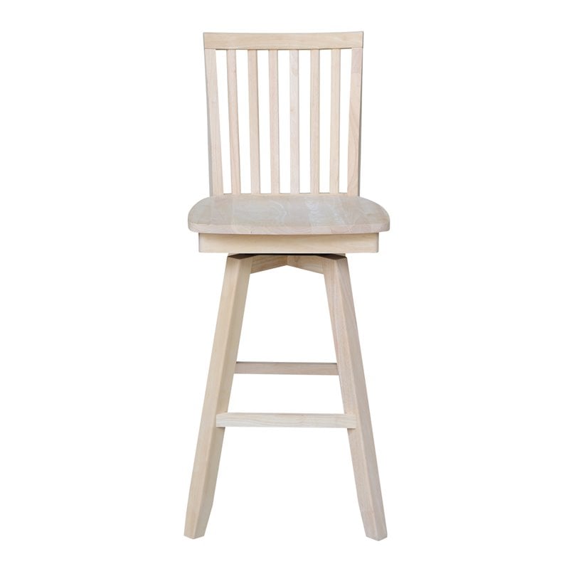 Mission Natural Wood Bar height Stool - With Swivel Seat - 30