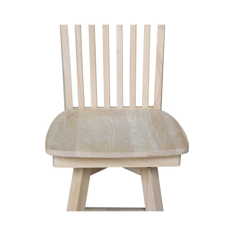 Mission Natural Wood Bar height Stool - With Swivel Seat - 30