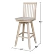 Mission Natural Wood Bar height Stool - With Swivel Seat - 30