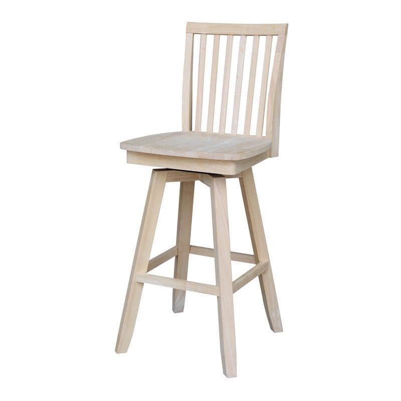 Mission Natural Wood Bar height Stool - With Swivel Seat - 30