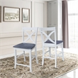 Vineyard Solid Wood Counter Height Stool in White/Heather Gray - 24