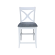 Vineyard Solid Wood Counter Height Stool in White/Heather Gray - 24