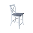 Vineyard Solid Wood Counter Height Stool in White/Heather Gray - 24
