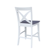 Vineyard Solid Wood Counter Height Stool in White/Heather Gray - 24