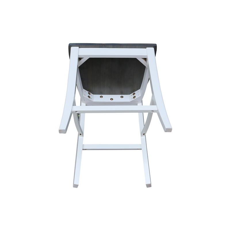 Vineyard Solid Wood Counter Height Stool in White/Heather Gray - 24