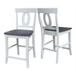 Verona Solid Wood Counter height Stool in White and Heather Gray