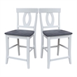 Verona Solid Wood Counter height Stool in White and Heather Gray