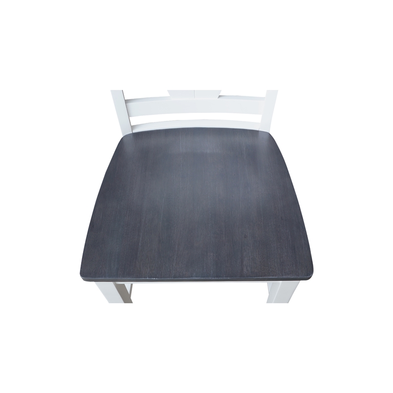 Verona Solid Wood Counter height Stool in White and Heather Gray