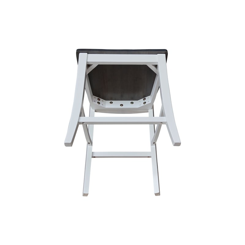 Verona Solid Wood Counter height Stool in White and Heather Gray