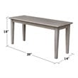 International Concepts Shaker Styled Bench  Washed Gray Taupe