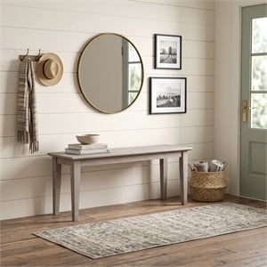 International Concepts Shaker Styled Bench  Washed Gray Taupe