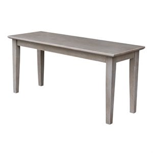 International Concepts Shaker Styled Bench  Washed Gray Taupe