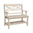 International Concepts Double X-Back Bench With Arms and Shelf