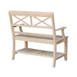 International Concepts Double X-Back Bench With Arms and Shelf