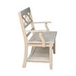 International Concepts Double X-Back Bench With Arms and Shelf