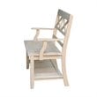 International Concepts Double X-Back Bench With Arms and Shelf