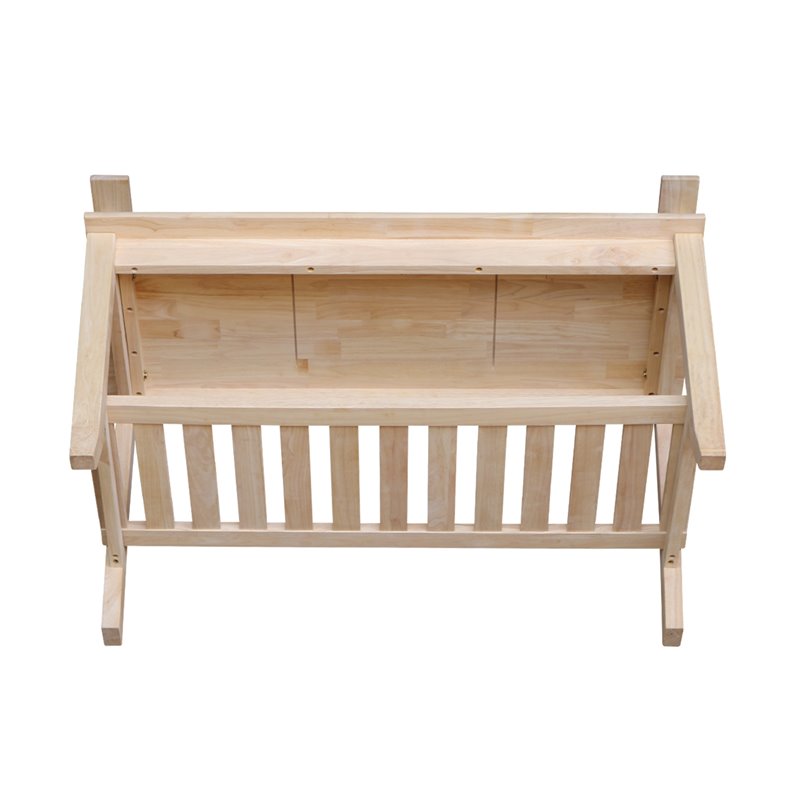 International Concepts Double X-Back Bench With Arms and Shelf