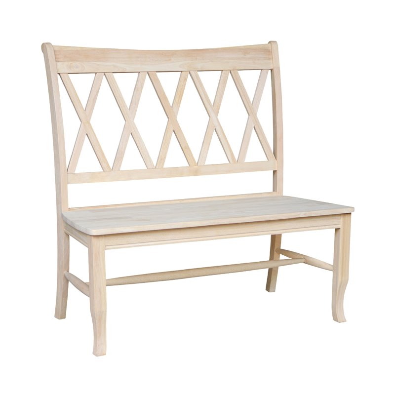International Concepts Double X-Back Natural Wood Bench