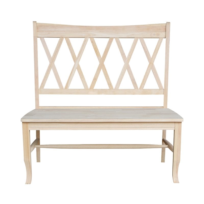 International Concepts Double X-Back Natural Wood Bench