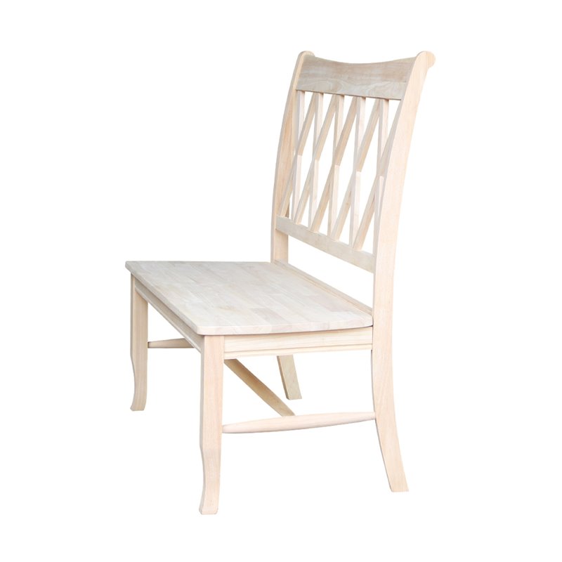 International Concepts Double X-Back Natural Wood Bench