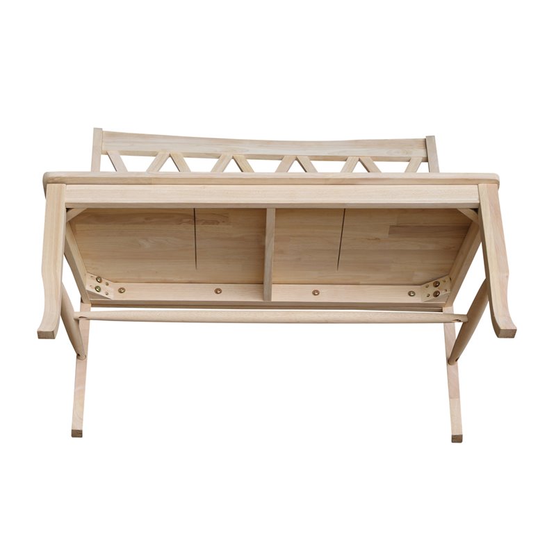 International Concepts Double X-Back Natural Wood Bench