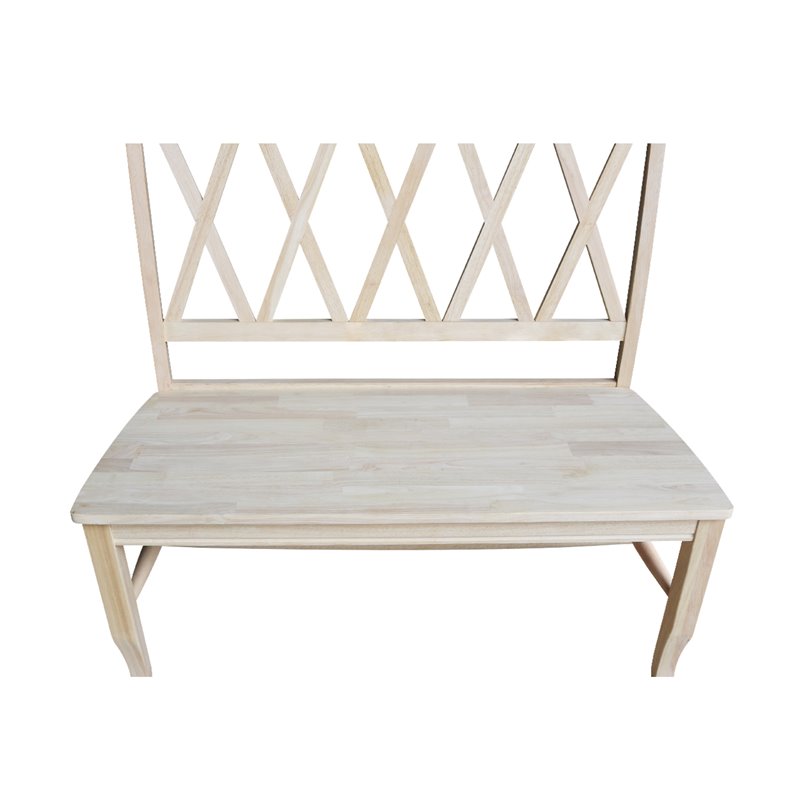 International Concepts Double X-Back Natural Wood Bench