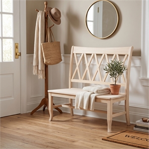 International Concepts Double X-Back Natural Wood Bench