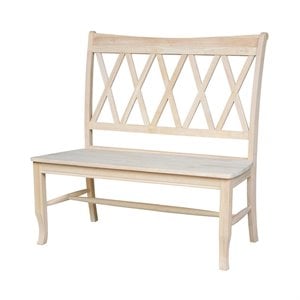 International Concepts Double X-Back Natural Wood Bench