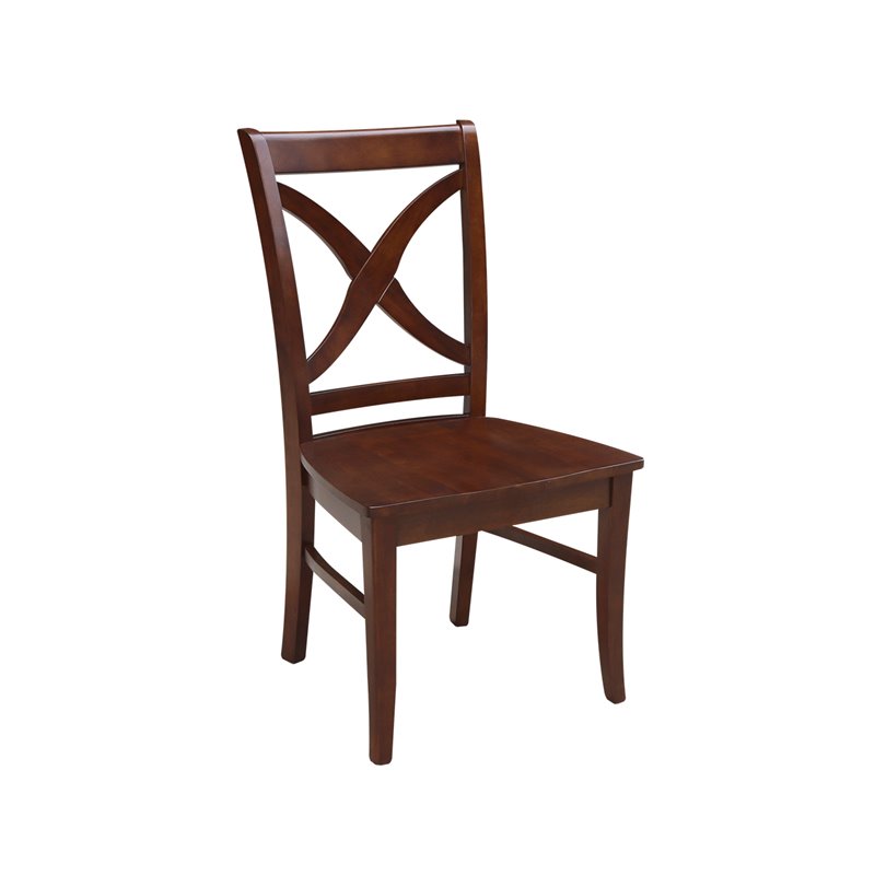 International Concepts Set of Two Salerno Chairs  with Wood Seats