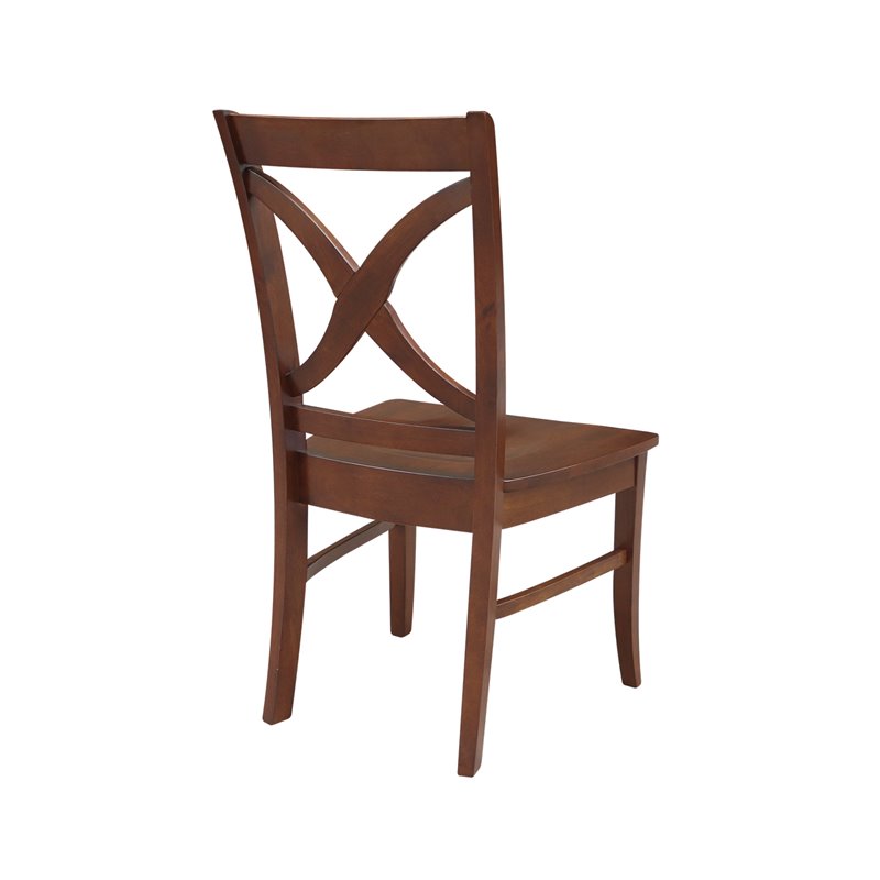 International Concepts Set of Two Salerno Chairs  with Wood Seats