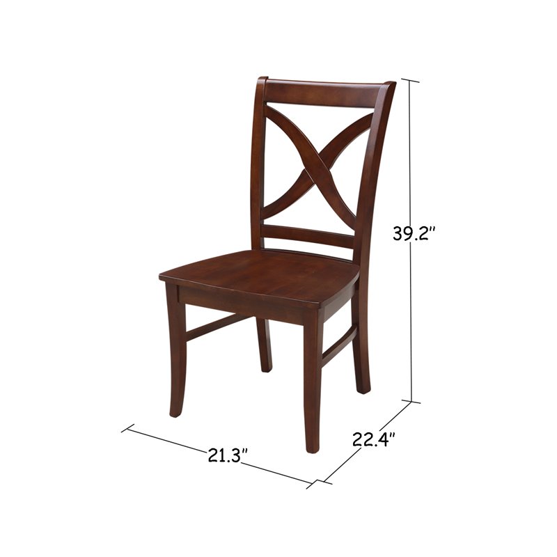 International Concepts Set of Two Salerno Chairs  with Wood Seats