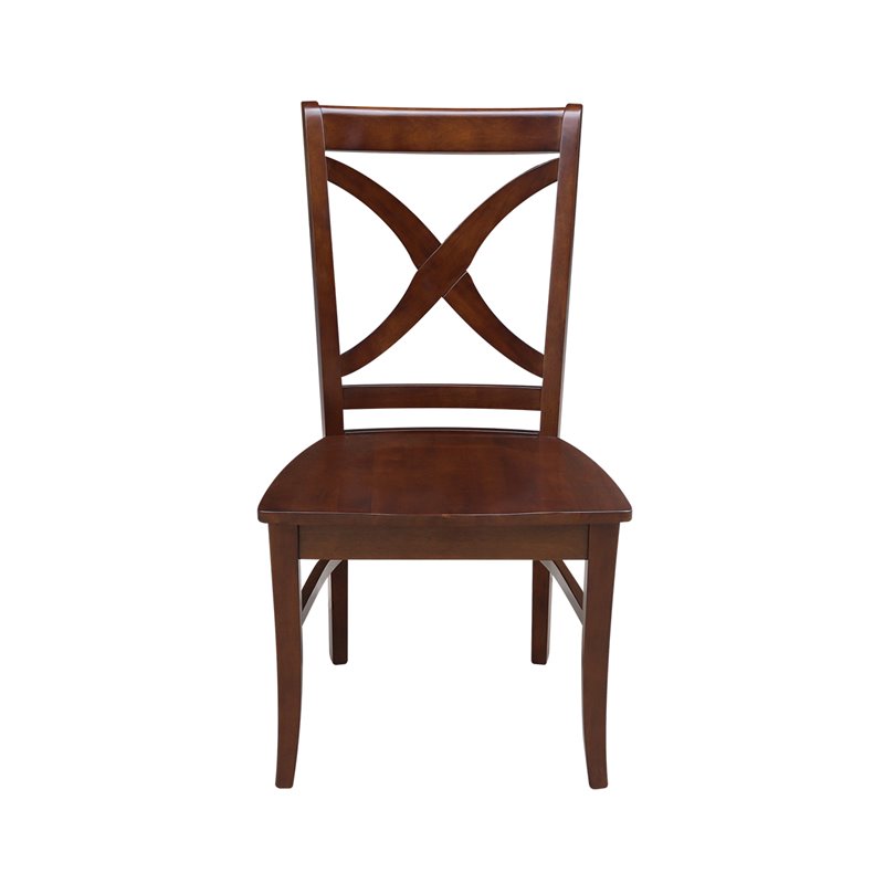 International Concepts Set of Two Salerno Chairs  with Wood Seats