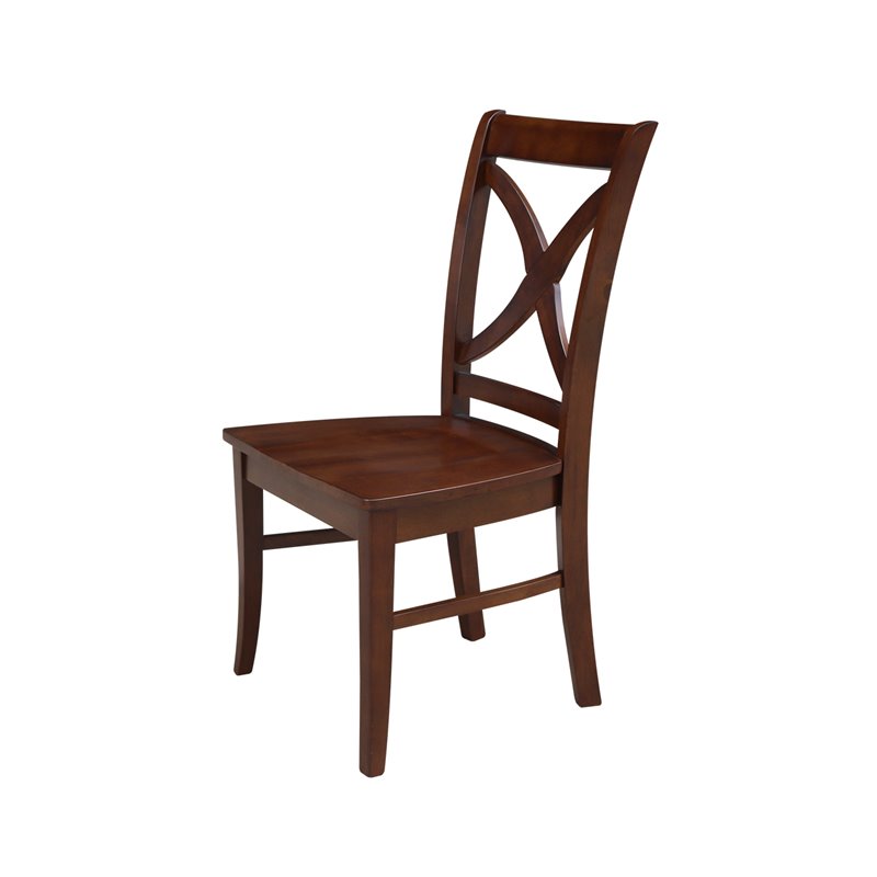 International Concepts Set of Two Salerno Chairs  with Wood Seats