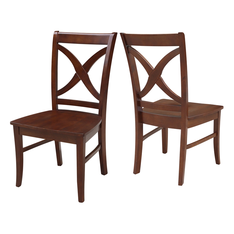 International Concepts Set of Two Salerno Chairs  with Wood Seats