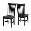 Set of Two Cosmo Tall Solid Wood Mission Chairs in Coal Black/Washed Black