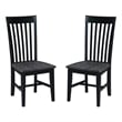 Set of Two Cosmo Tall Solid Wood Mission Chairs in Coal Black/Washed Black