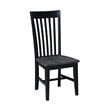 Set of Two Cosmo Tall Solid Wood Mission Chairs in Coal Black/Washed Black