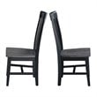 Set of Two Cosmo Tall Solid Wood Mission Chairs in Coal Black/Washed Black